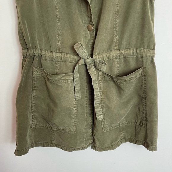 Sanctuary Olive Green Sleeveless Tie Vest - S - Picture 3 of 9